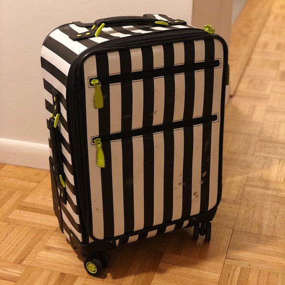 striped carry on luggage